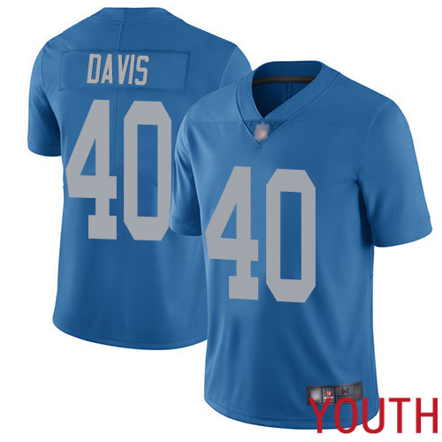 Detroit Lions Limited Blue Youth Jarrad Davis Alternate Jersey NFL Football #40 Vapor Untouchable->youth nfl jersey->Youth Jersey